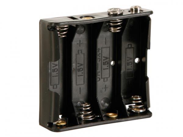 Batteriehalter für 4xAA Batterien mit Druckknopfanschlüssen BH341B