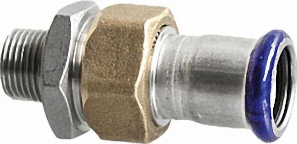 Edelstahl Pressfitting Durchgangsverschraubung, (i/AG), 22mm x 1/2''