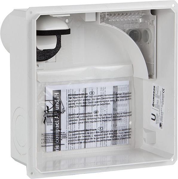 LIMODOR 80100 Unterputzgehäuse compact/H, Abluftstutzen DN80 rückseitig