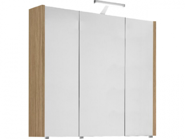 Spiegelschrank mit Beleuchtung Eiche natur, 3 Türen 850x750x188mm