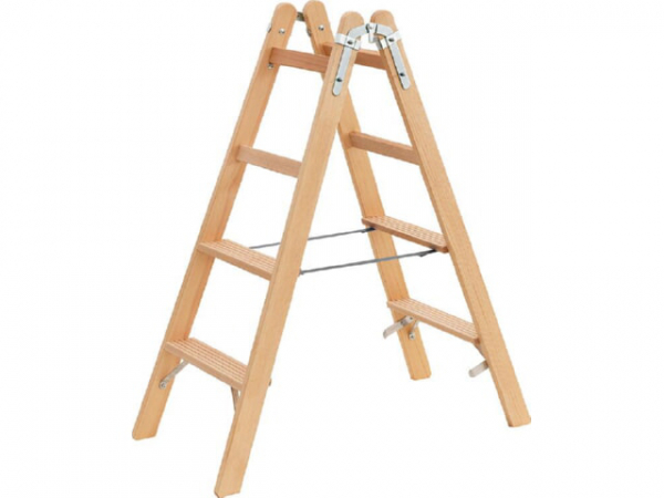 Stufen-Doppelleiter Siedra Holz, 2x7 Stufen, HSL27