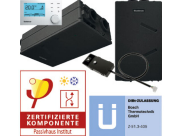 Buderus Logavent HRV156-100 K S 135m³/h WLAN-fähig Nicht-Hybrid Wand- oder Deckenmontage 7739621516