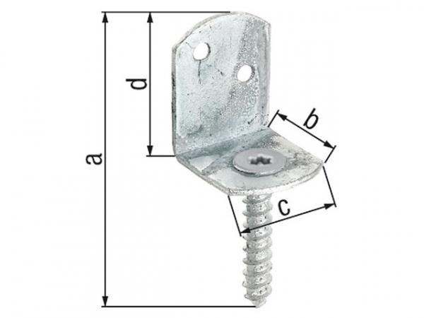 Flechtzaunhalter L-Form, 83x32mm, feuerverzinkt