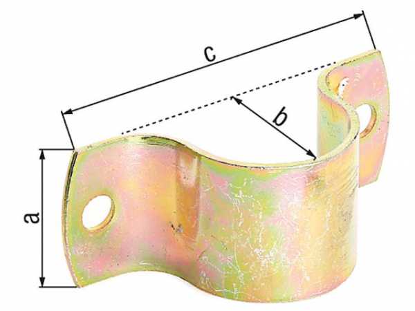Rohrschelle für d=42,4mm und 1 2/3', 20mm breit, gelb verz.