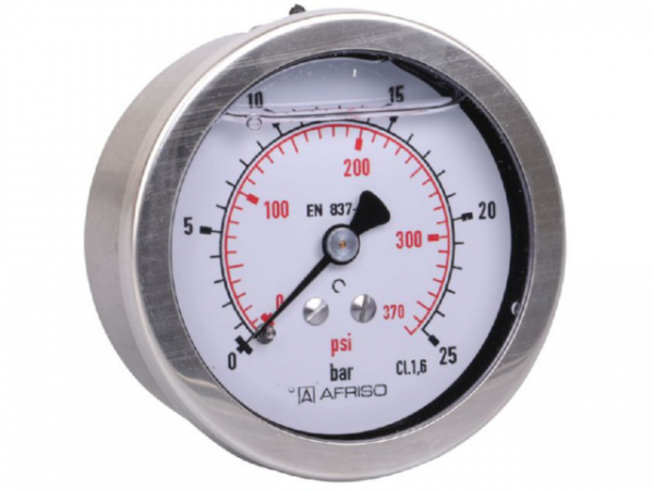 Manometer Glyzerin NG 63 axial 0 bis 25 bar