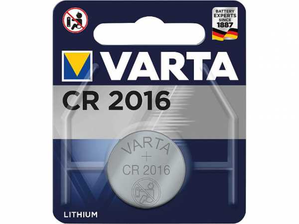 VARTA Lithium Knopfzelle CR2016, 3,0Volt 1er Blister