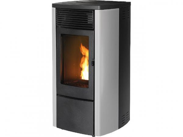 Pelletofen Ego Hydromatic Maestro, Grundgerät+Verkleidung Metall Silber,11,9KW, wasserf.