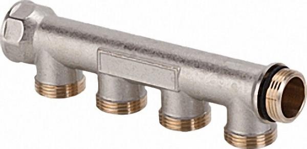 4 Fach-Verteiler gepresst 1'' x Eurokonus vernickelt