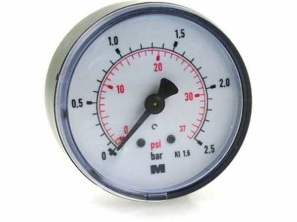 Manometer NG 50 axial 0 bis 2,5 bar, 1/4