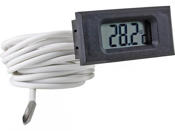 Fernthermometer -40 - 110°C mit 3,0 m Fühlerkabel und Digitalanzeige