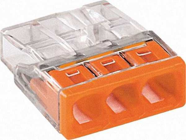 Verbindungsdosenklemmen 3-Leiter-Klemmen, orange 2273-203 / VPE 100 Stück