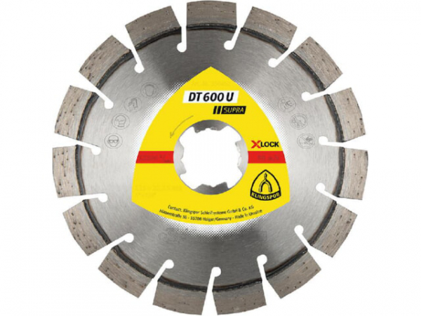 Diamanttrennscheiben Klingspor DT 600 U, 125 x 2,4 x 22,23 mm, 15 Segmente, X-LOCK