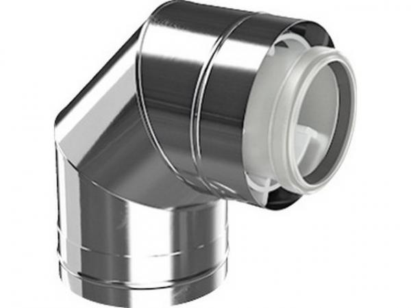 Buderus Konzentrischer Bogen, Ø 80/125 mm, 87°, Edelstahl / Kunststoff, 7738112700