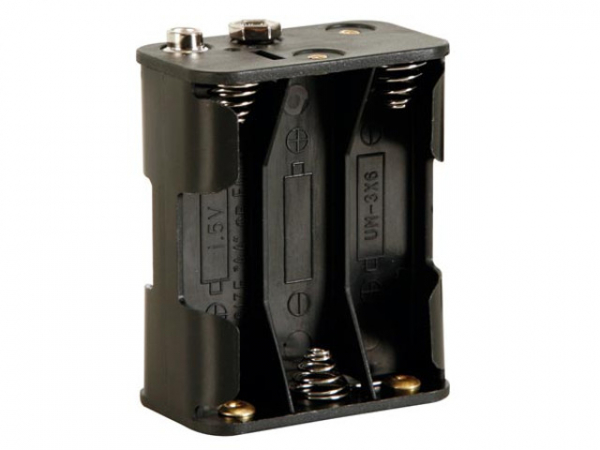 Batteriehalter für 6xAA Batterien mit Druckknopfanschlüssen BH363B