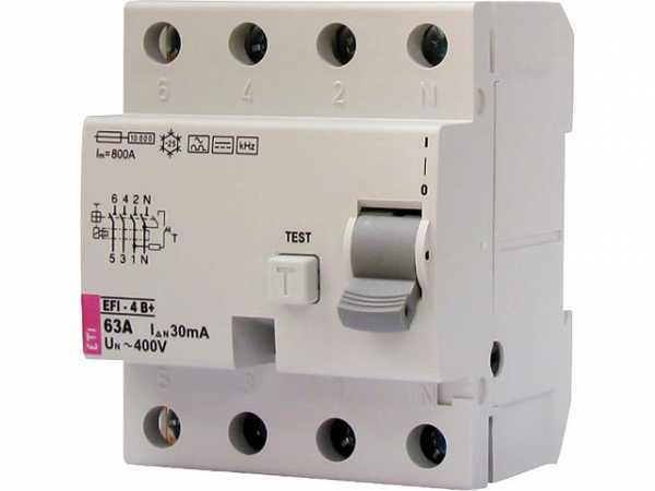 FI-Schalter EFI-4B+, 4-polig, 25A,300mA, Typ B+, unverzögert