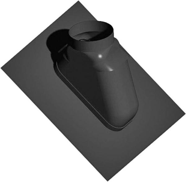 Kunststoff-Abgassystem Schrägdachpfanne 25-55°, schwarz, flexibel, DN 60/100