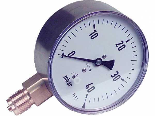 Kapselfedermanometer KP 100.2, 0-40 mbar DN 15 1/2" radial