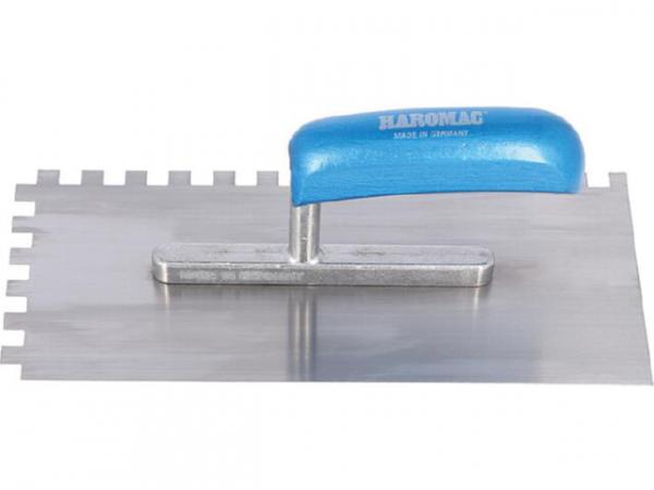 Glättekelle HAROMAC 10x10 gezahnt 280mm rostfrei blaues Heft