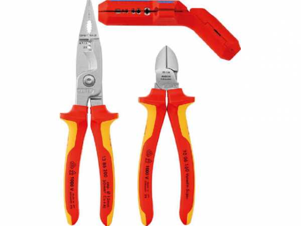 Zangen-Set KNIPEX 3-teilig best. aus Seitenschneider, Installationszange und Abmantler