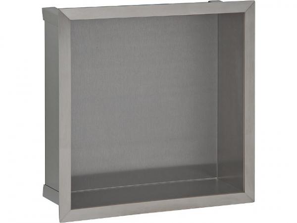 Wandnische Edelstahl, offen, BxH: 325x325 mm, Tiefe 100 mm Bad Edelstahl-Wandeinbaunische