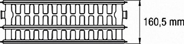 Ventil-Heizkörper mit 6-fach- Anschluss 1/2'' - 33/600/400 Farbe: RAL 9016