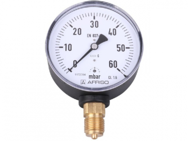 Gasmanometer Stahlblech 0-60 mbar 207101