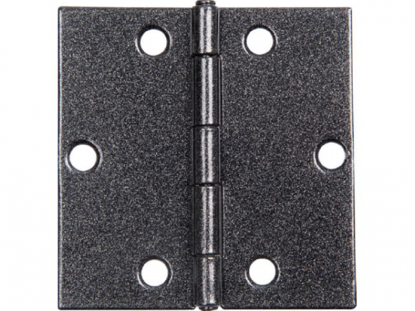 Scharnier DURAVIS 60 x 60 x 1 mm, quadratisch, Material: Stahl, blau verzinkt, Oberfläche: schwarz-diamant, mit Edelstahlstift