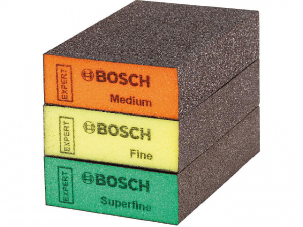 Schleifschwamm-Set BOSCH® EXPERT 69 x 97 x 26 mm, mittel, fein, super fein, 3-teilig