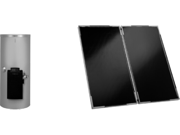 Viessmann Vitosol Solarpaket 141-FM für Trinkwassererwärmung, 2 Flachkollektoren, Speicher 250l, SK07366