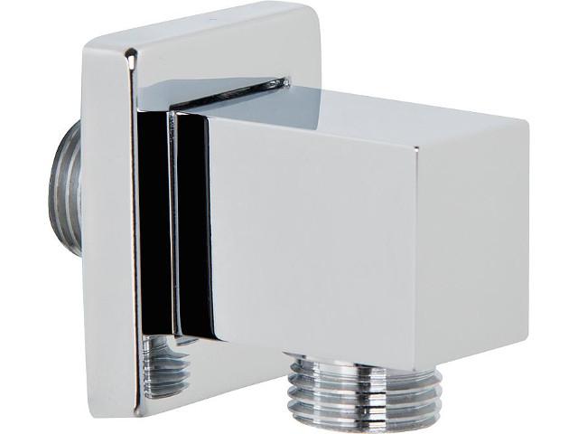Design-wandanschlussbogen 90° verchromt 3 mm quadratische Ausführung Design-wandanschlussbogen 90° verchromt 3 mm quadratische Ausführung