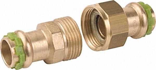Rotguß Pressfitting Rohrverschraubung flach dichtend P 4330 D: 15mm