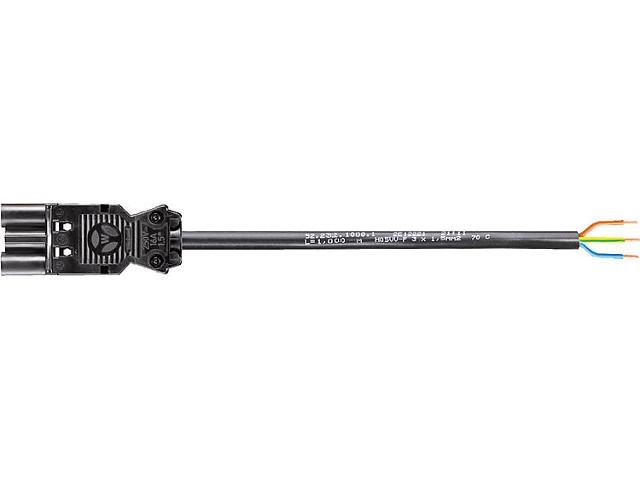 Verbindungsleit. Wieland GST18i3 1,0m, schwarz, H05VV-F 3G1,5mm² 3-pol Verbindungsleit. Wieland GST18i3 1,0m, schwarz, H05VV-F 3G1,5mm² 3-pol