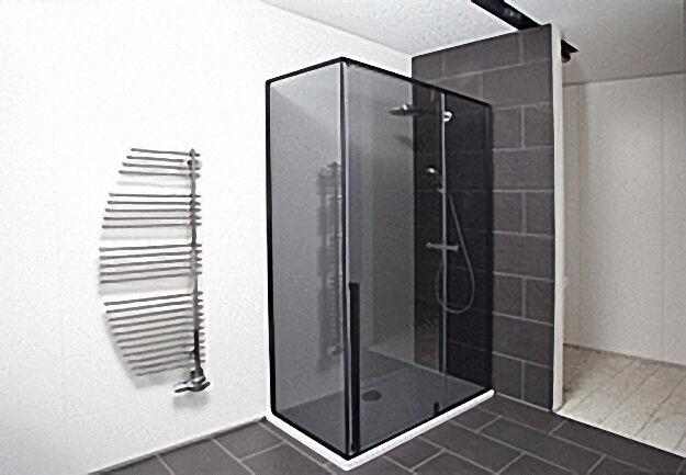 Eck-duschkabine, Eingang 680mm, Tür+Seitenwand rechts, Fixteil links, Eck-duschkabine, Eingang 680mm, Tür+Seitenwand rechts, Fixteil links,