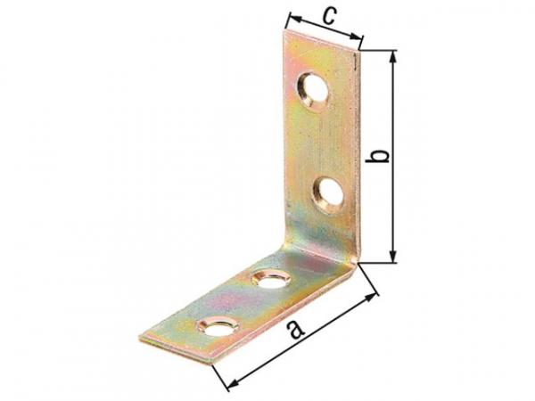 Stuhlwinkel, 40x40x15mm gelb verzinkt