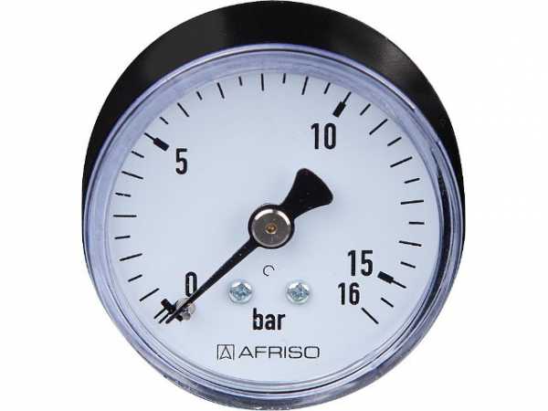 RF-Manometer 50 axial 0-16 bar, Anschluss 1/4" axial (hinten)