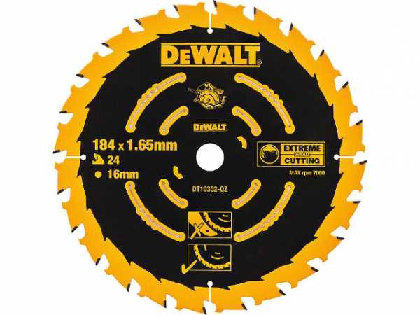 Kreissägeblatt DeWALT Extreme Ø 184x16x1,65mm mit 24 Zähnen