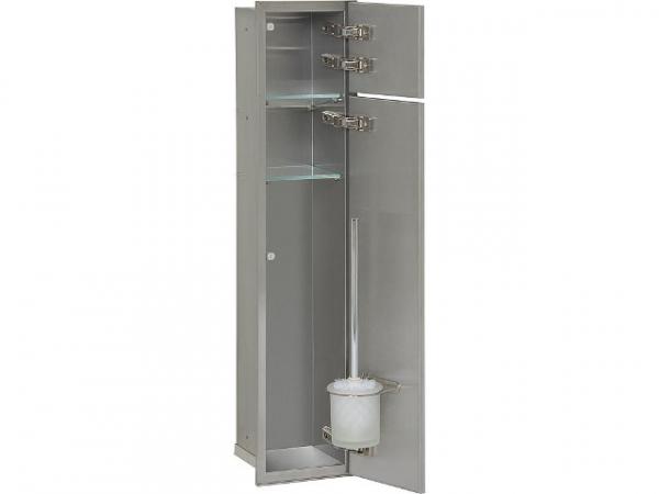 WC Wandcontainer Unterputz, 2 befliesbare Türen, 1 Papierrollenfach, 1 Leerfach, Anschlag links, BxH: 185x831 mm, Einbaucontainer Wandnische