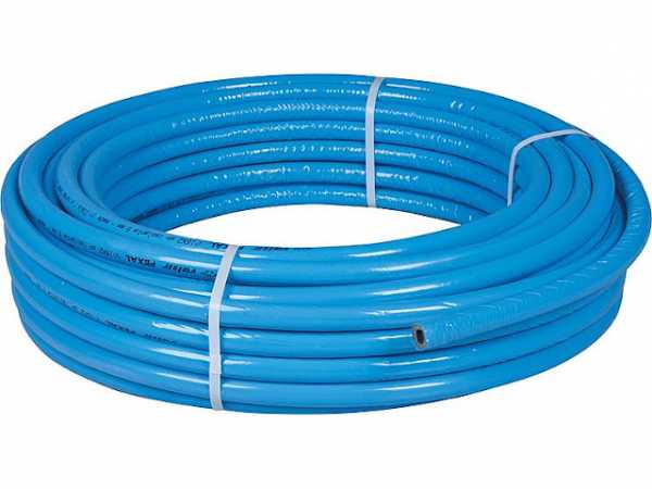 Mehrschichtverbundrohr PEXAL 16x2 mm Rolle 50 m 10 mm Isolierung blau Trinkwasser geeignet