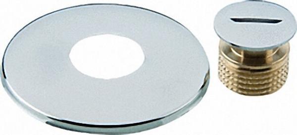Blindstopfen mit Rosette verchromt 1/2''