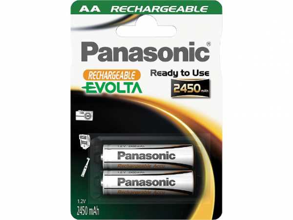 PANASONIC NIMH-Akku-Zellen Mignon AA 2450 mAh, VPE 2 Stück, Blisterware