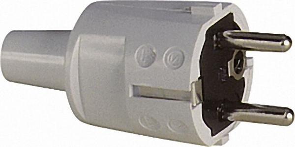 Schutzkontakt-Stecker 2-polig - PVC 16A - 250V - schwarz