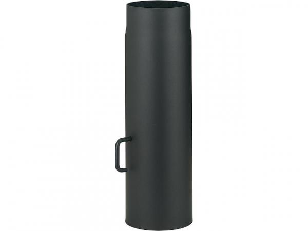 lackiertes Rauchrohr DN150, mit Drosselklappe, Länge = 250mm, schwarz