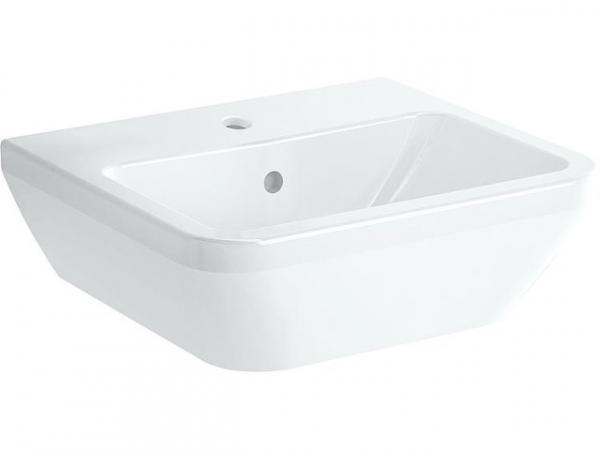 Handwaschbecken VitrA Integra 450x400mm, weiß, mit Überlauf 1 Hahnloch mittig, eckige Form