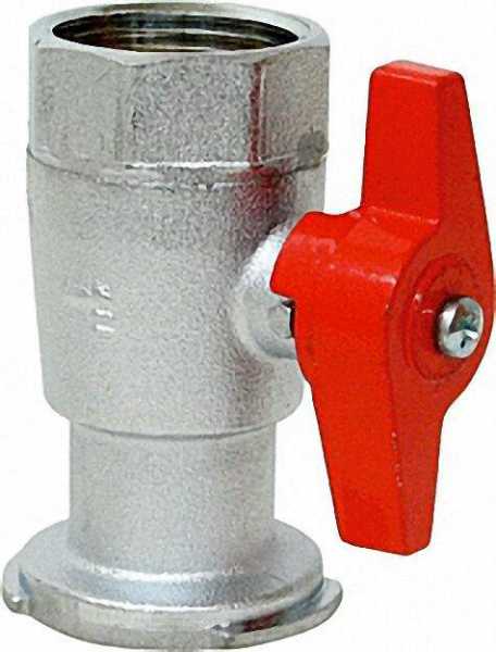 Pumpenflansch Kugelhahn 1'' mit Schwerkraftbremse vernickelt PN 16