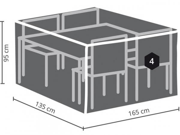 SCHUTZHÜLLE FÜR RECHTECKIGES LOUNGE-SET - S 165 x 135 x 95 cm OCGS-S