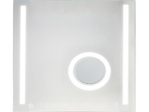 Spiegel Earline mit Beleuchtung und Kosmetikspiegel (dimmbar), 2 Sensorsch. 800x800mm, 11,5W