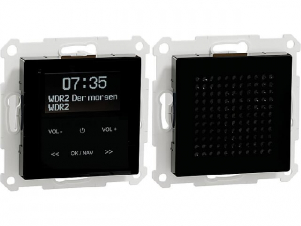 Unterputz DAB+ Radio mit Bluetooth inklusive Lautsprecher, Farbe Schwarz für System M