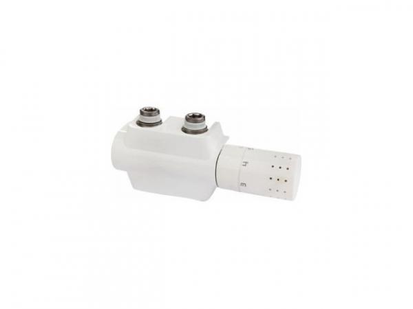 Buderus Logafix Ventil Armaturen Set Multiblock Universal Eck und Durchgangsform inkl. Thermostatkopf weiss