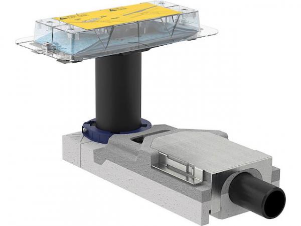 Duschrinnen Rohbau-Set CleanLine Einbauhöhe 65-90mm Abgang waagrecht DN40