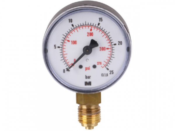 Manometer NG 50 radial 0 bis 16 bar, 1/4, radial